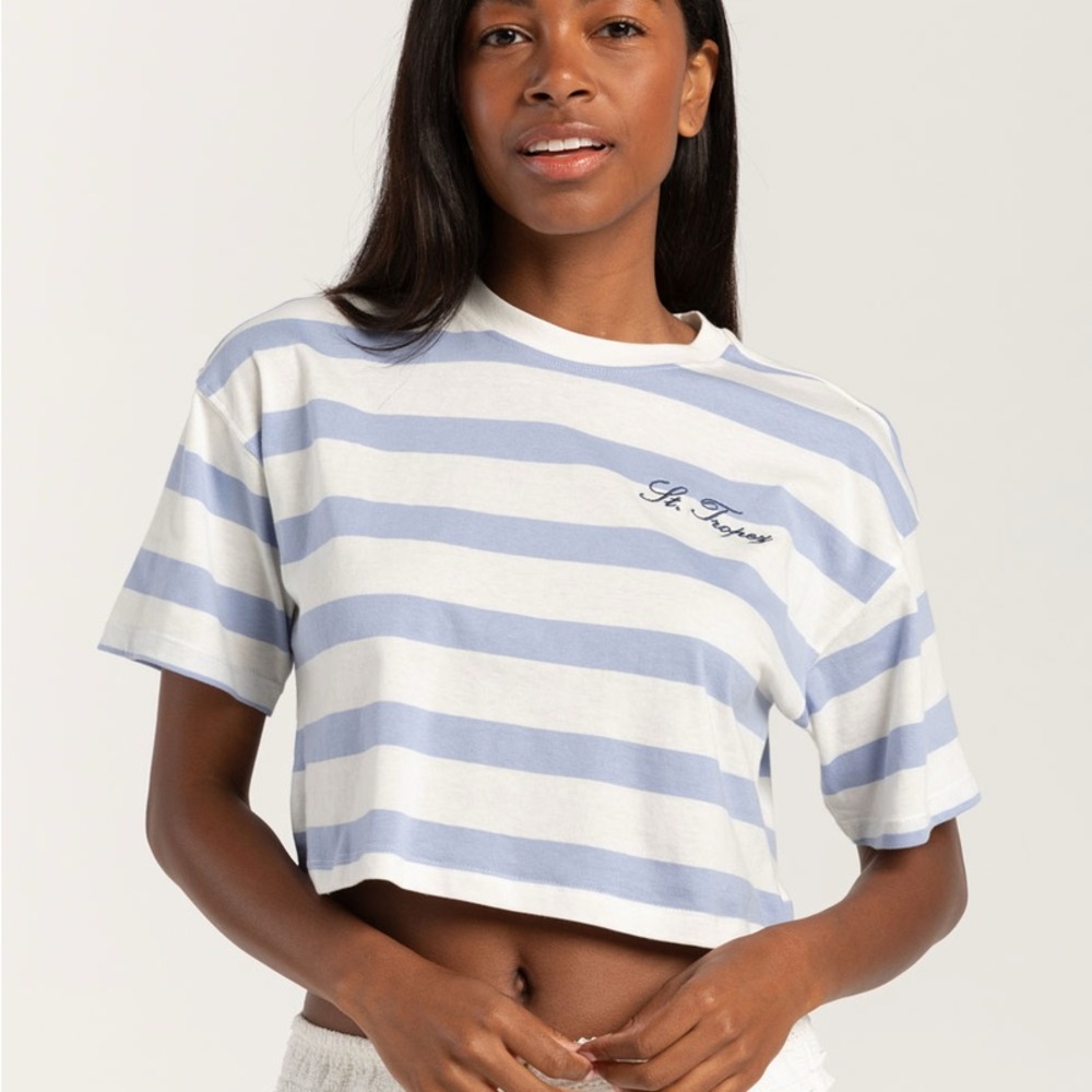 Full Tilt Blue and White Striped Tee